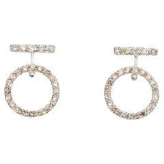 Gorgeous 18K White Gold Earrings with 0.60 ct Natural Diamonds NGI Cert.