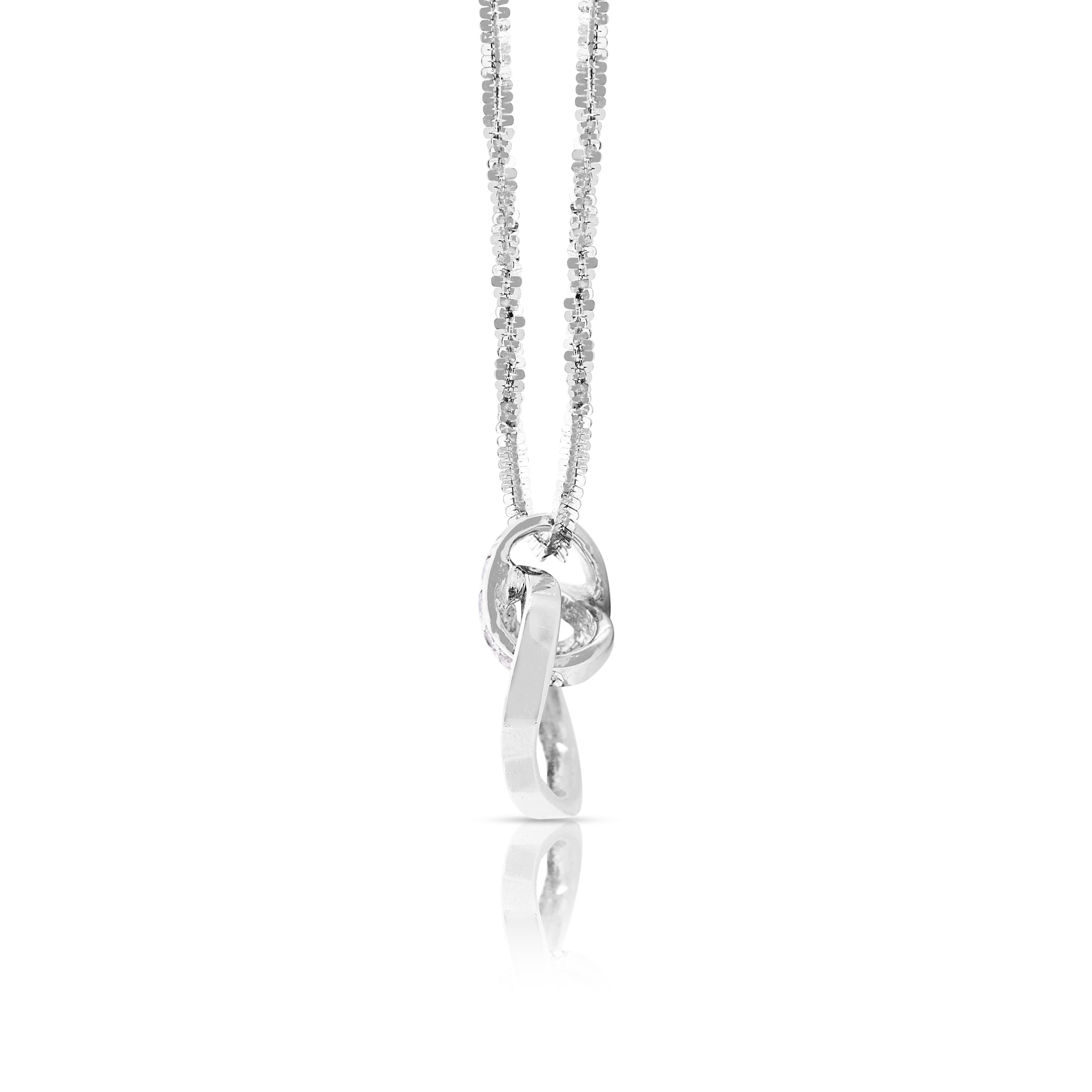 Women's Lovely 0.2ct Natural Diamonds Necklace in 18K White Gold