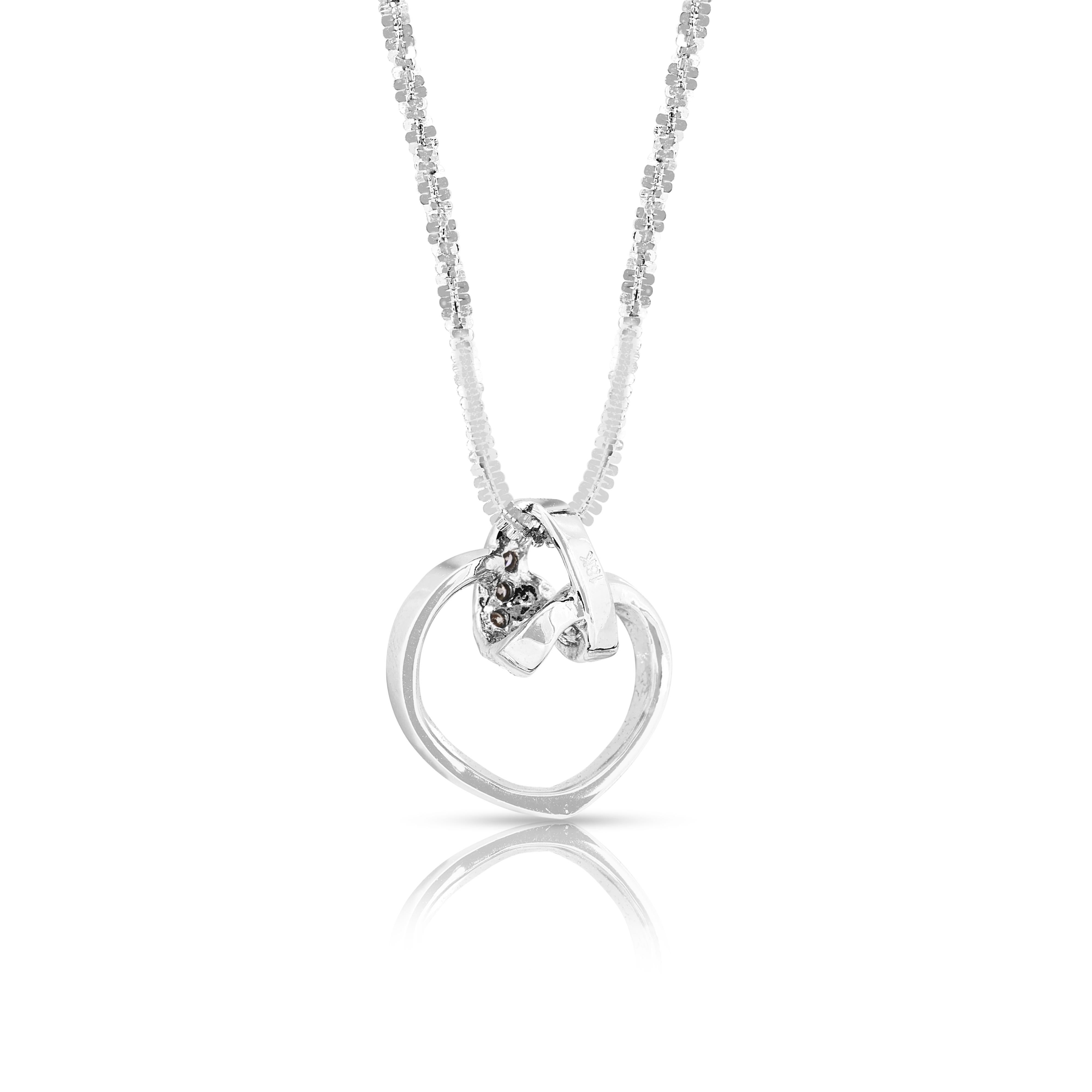 Lovely 0.2ct Natural Diamonds Necklace in 18K White Gold 1