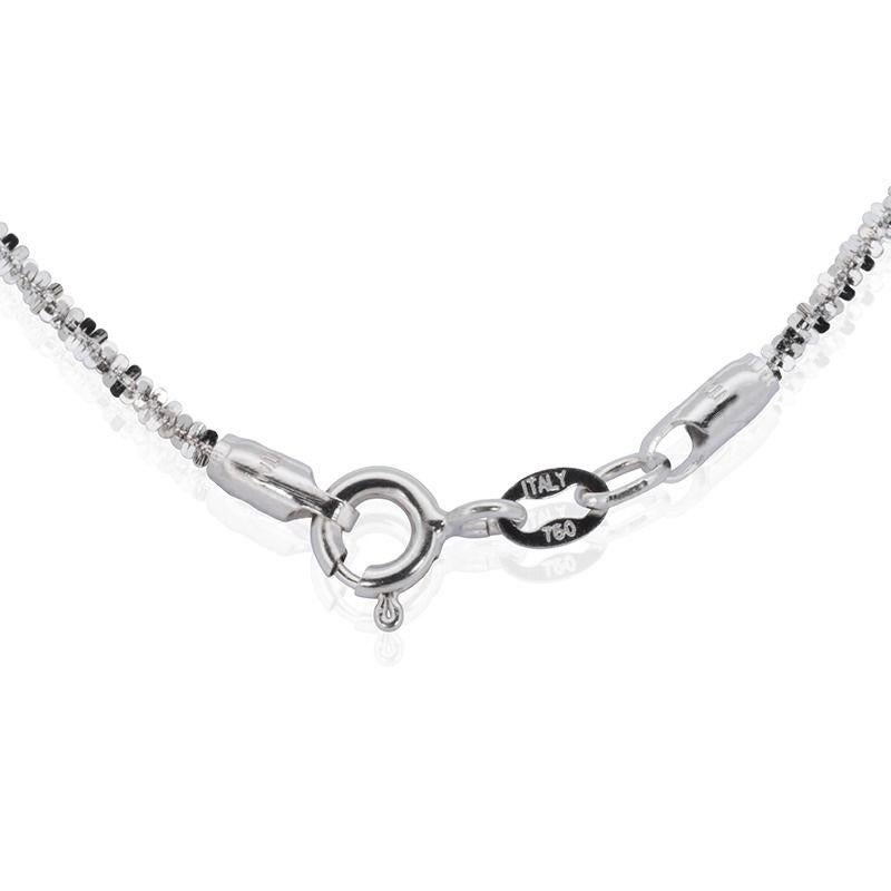 Women's Gorgeous 18K White Gold Heart Necklace with 0.2 ct Natural Diamonds For Sale