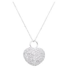 Gorgeous 18k White Gold Necklace 1.56 Carat Round Brilliant Diamond