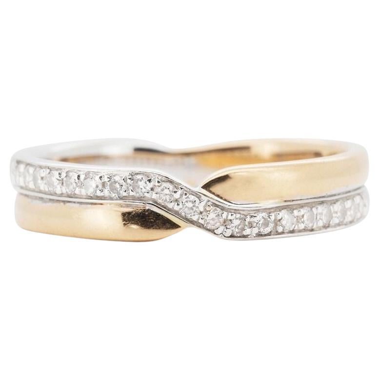 Wunderschöner 18 Karat Weißgold Pave-Ring mit 0,10 Karat natürlichen Diamanten