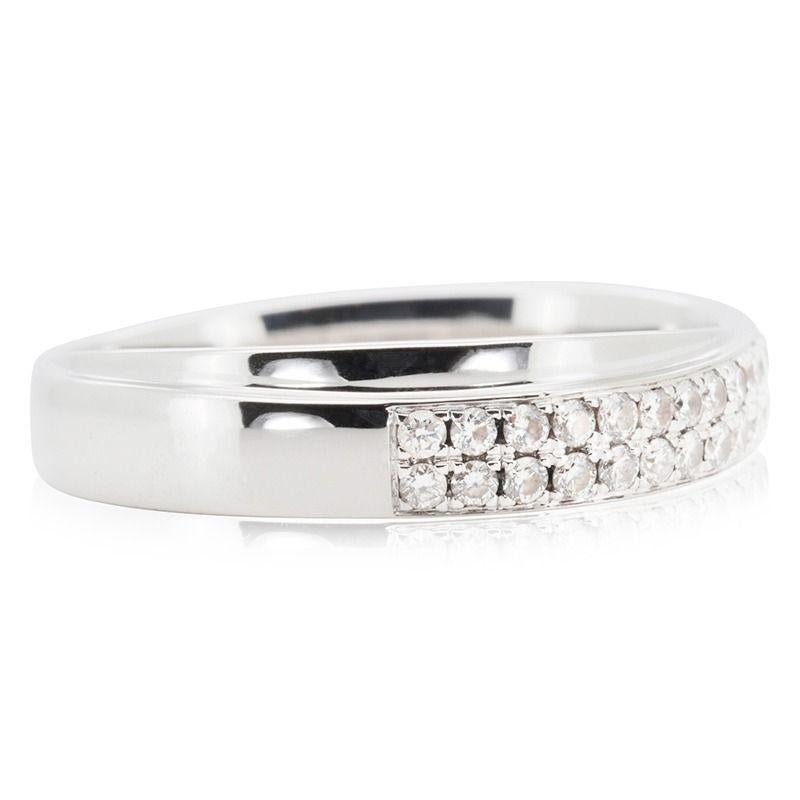 Wunderschner 18 Karat Weigold Pav-Ring mit 0,36 Karat natrlichen Diamanten (Rundschliff)