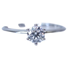 Gorgeous 18k White Gold Solitaire Ring w/ 1 ct Natural Diamonds -GIA Certificate