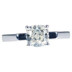 Gorgeous 18k White Gold Solitaire Ring with 1.70 Natural Diamonds- GIA cert