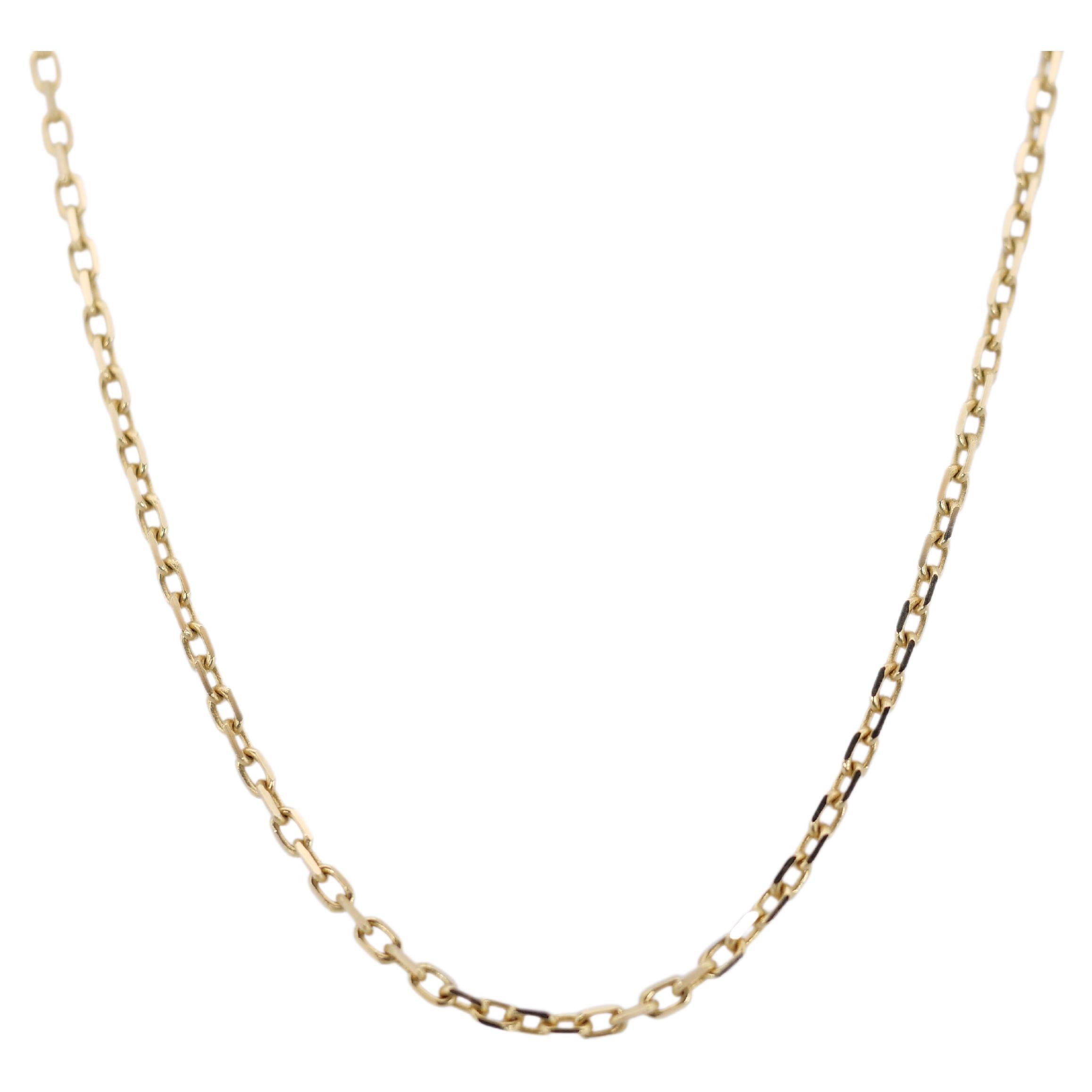 Emerald 18k Yellow Gold Bezel Set Chain Necklace For Sale at 1stDibs
