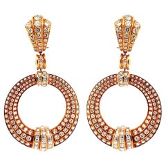 Gorgeous 18k Yellow Gold Dangle 7.0TCW Diamond Earrings