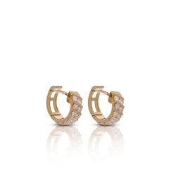 Gorgeous 18k Yellow Gold Hoop Earrings with 2.82 Total Carat of Natural Diamonds