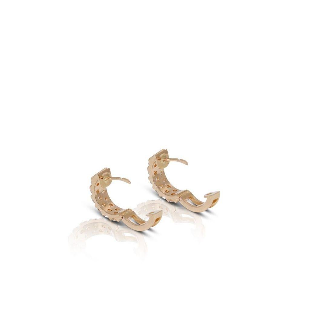 Gorgeous 18k Yellow Gold Hoop Earrings with 2.82 Total Carat of Natural Diamonds For Sale 1