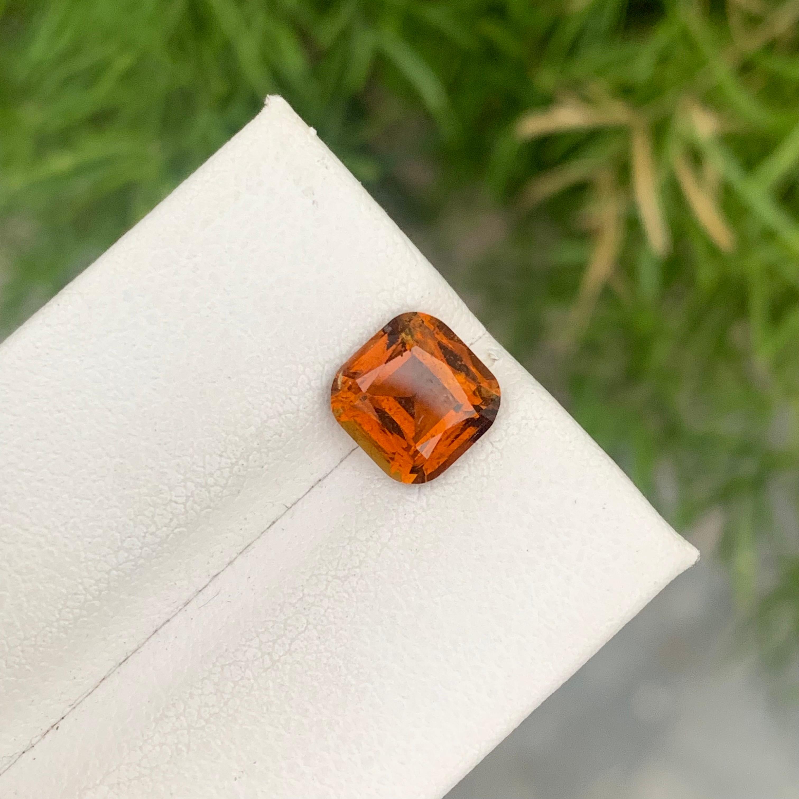 Gorgeous 1.90 Carat Natural Loose Brown Orange Cushion Tourmaline Gemstone For Sale 6