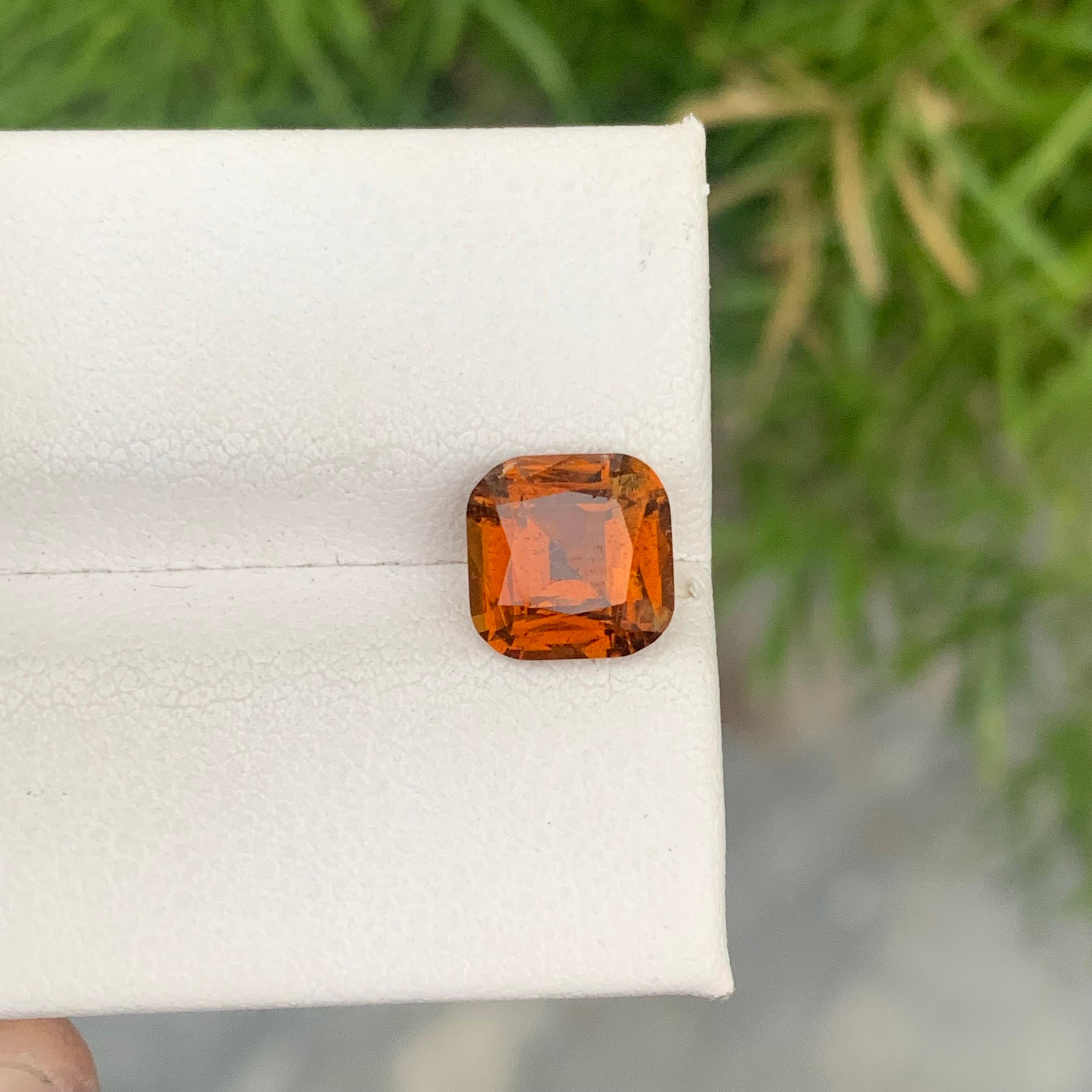 Gorgeous 1.90 Carat Natural Loose Brown Orange Cushion Tourmaline Gemstone For Sale 8