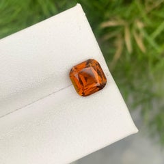 Gorgeous 1.90 Carat Natural Loose Brown Orange Cushion Tourmaline Gemstone