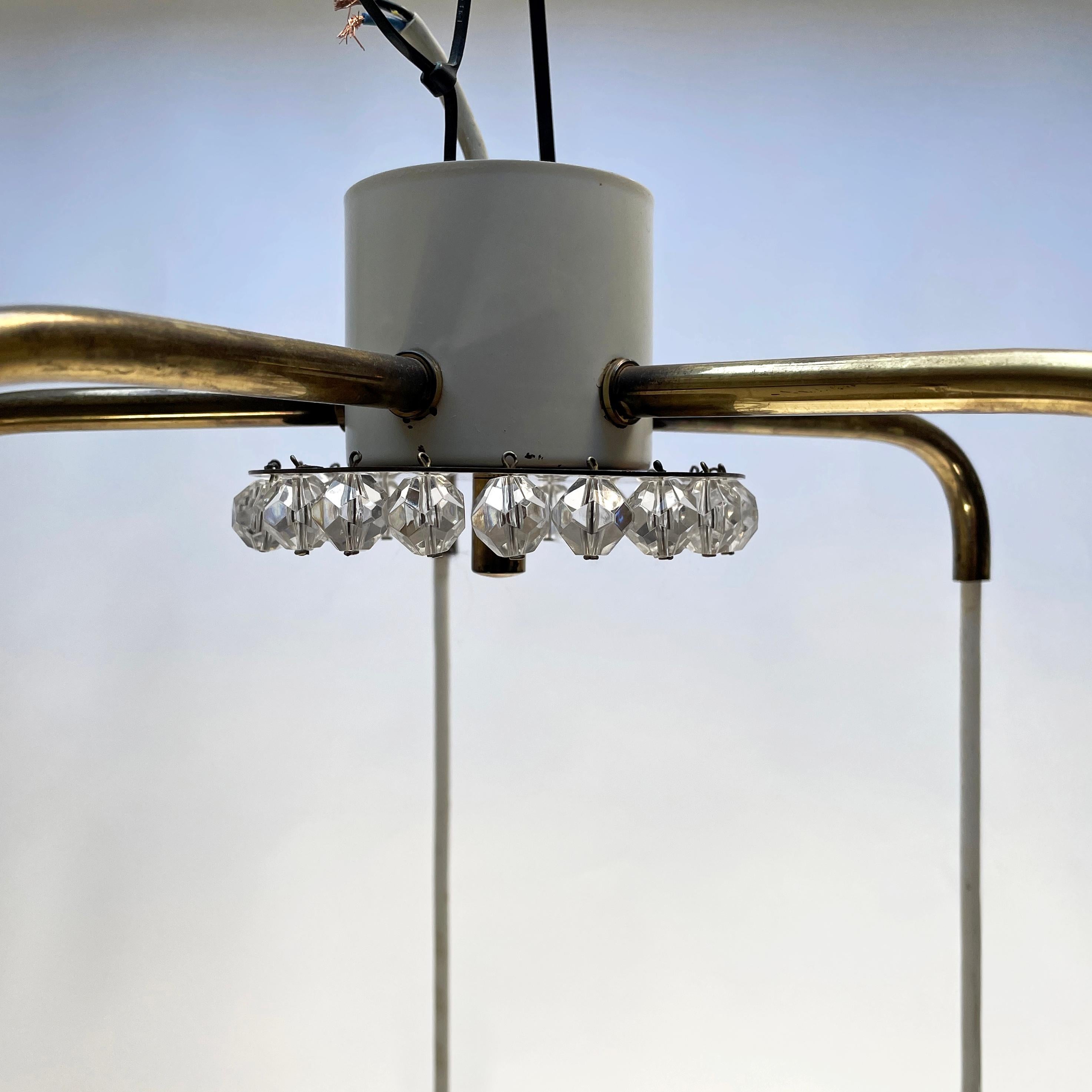Gorgeous 1950s Acrylic Brass Cascade Pendant Lamp Emil Stejnar for Rupert Nikoll For Sale 2
