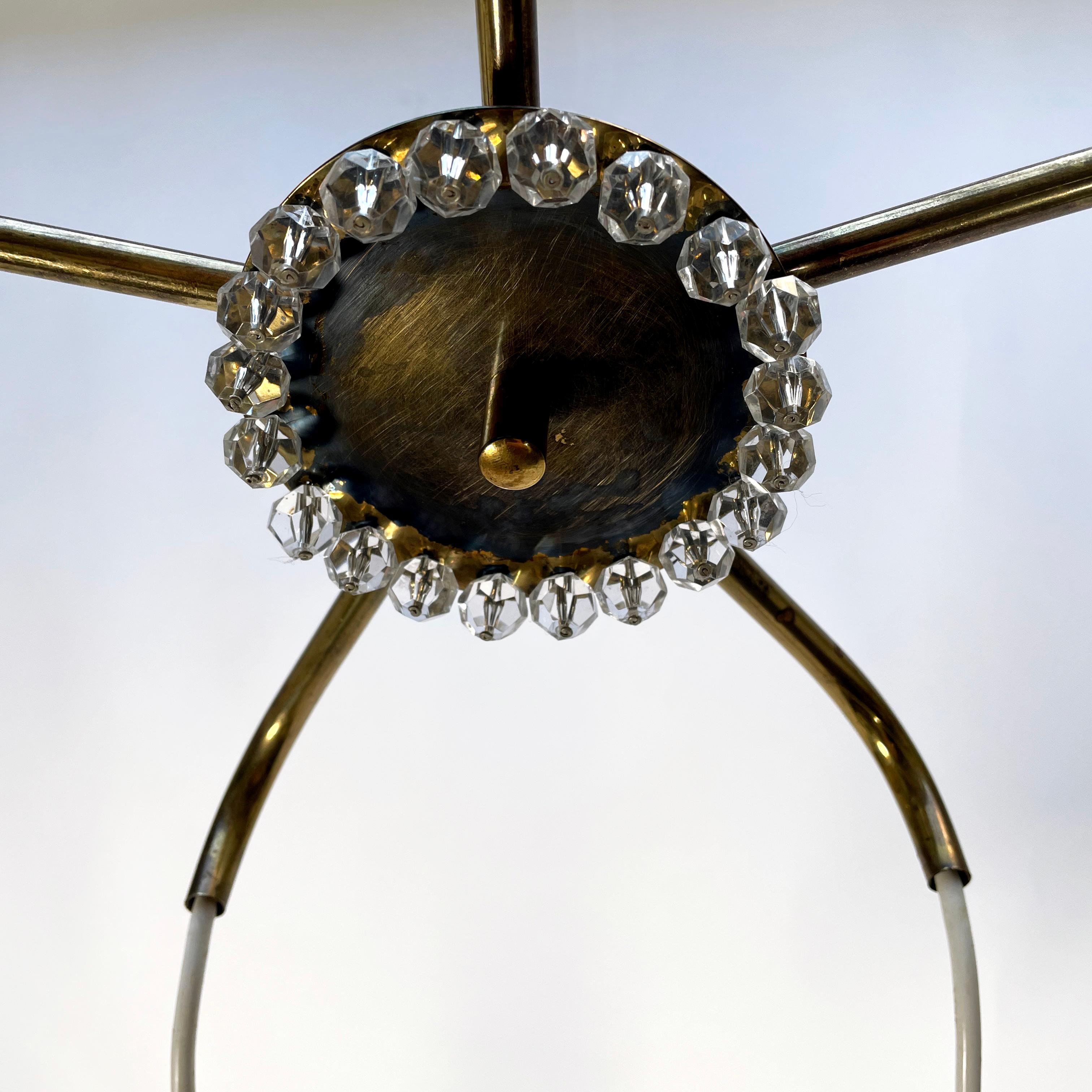 Gorgeous 1950s Acrylic Brass Cascade Pendant Lamp Emil Stejnar for Rupert Nikoll For Sale 3