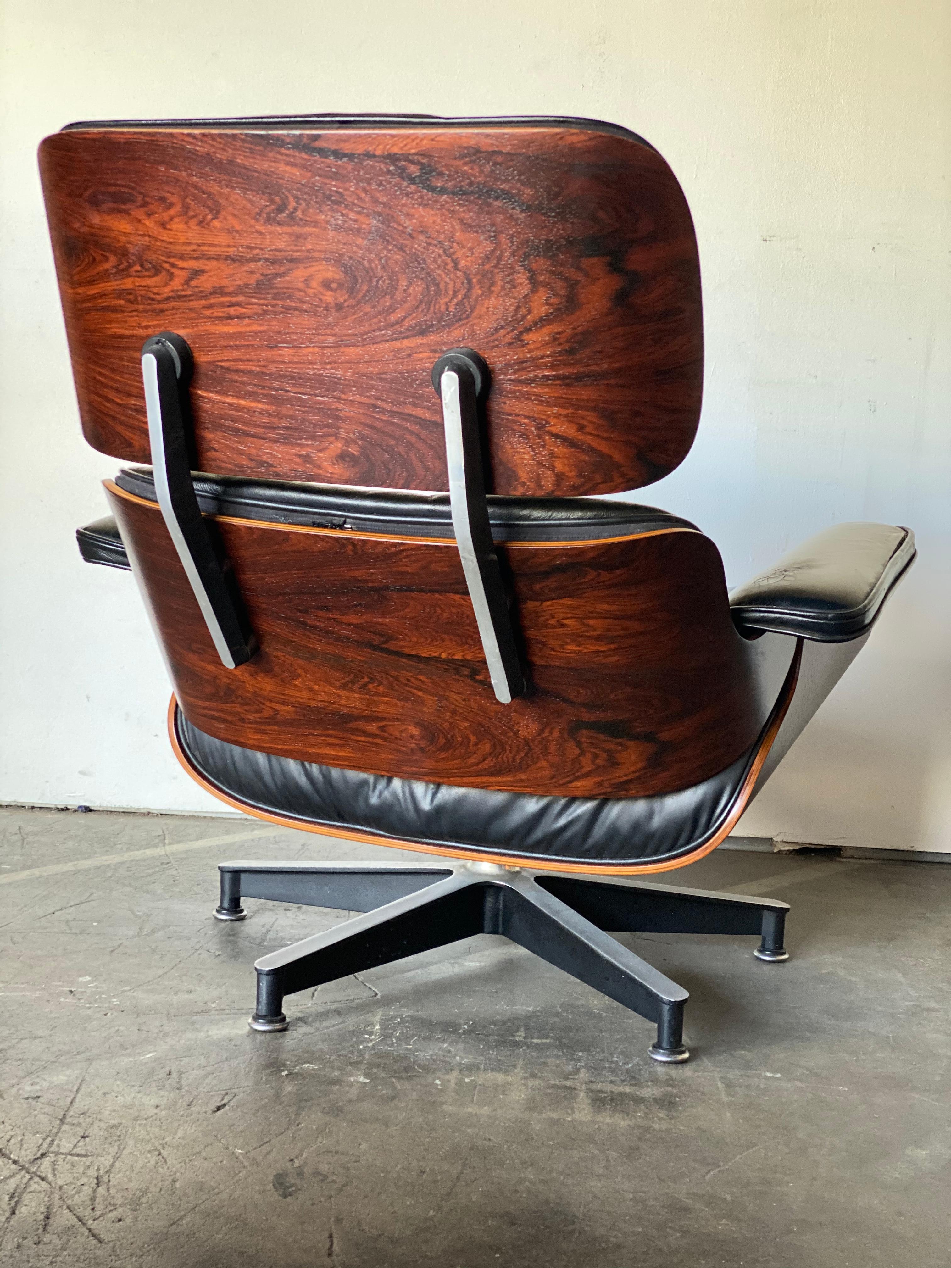 Leather Gorgeous 1960s Herman Miller Eames Lounge Chair and Ottoman