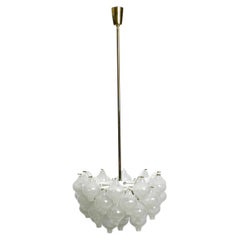 Gorgeous 1960s J. T. Kalmar Franken Tulipan Ice Glass Ball Ceiling Lamp