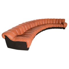 Gorgeous 1970s De Sede DS600 "Non-Stop" Sectional Sofa, Burnt Orange Leather