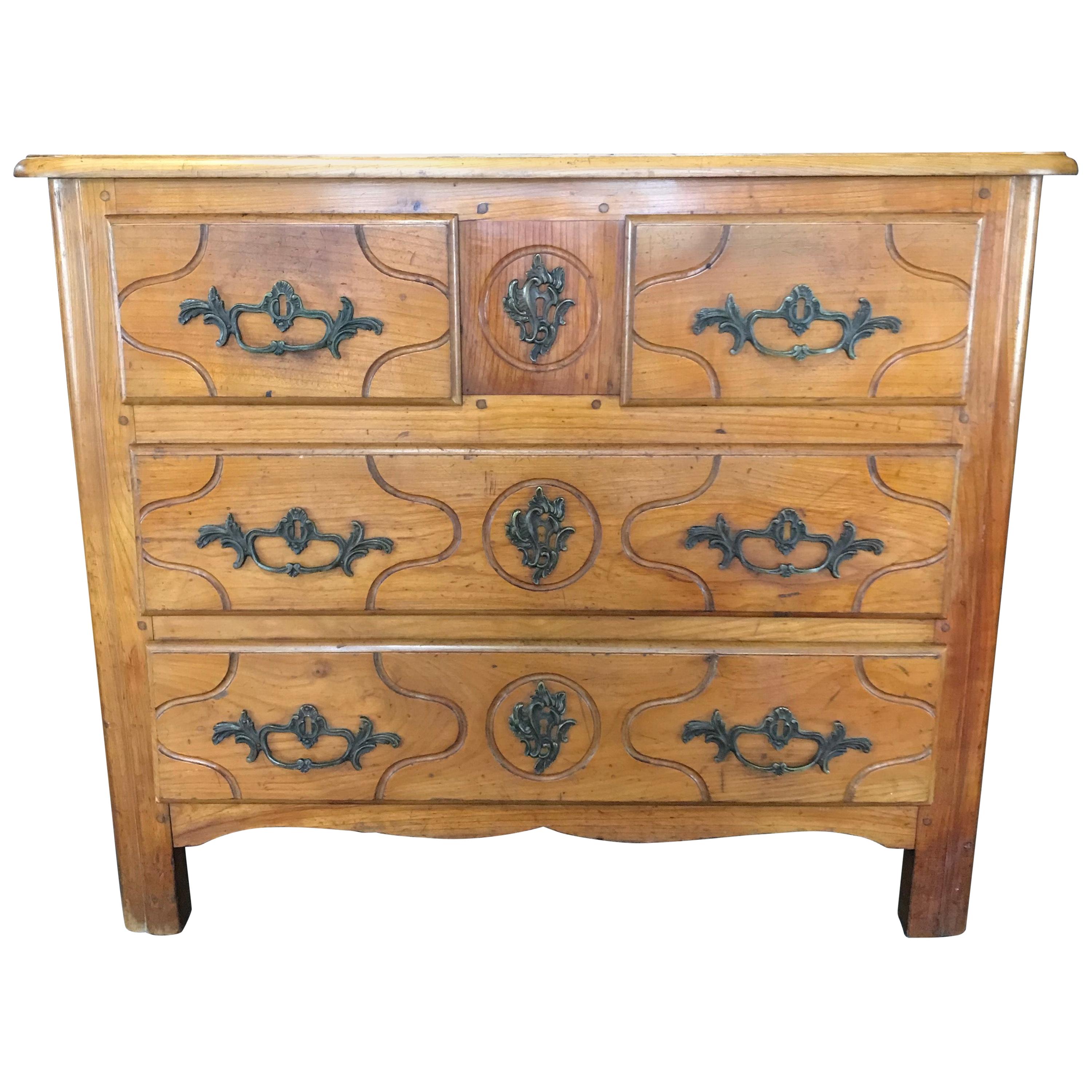 Gorgeous 19th Century Cherry 4-Drawer Commode Chest of Drawers