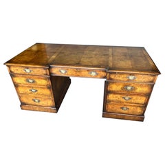 Gorgeous 19th century English Burl Walnut Desk