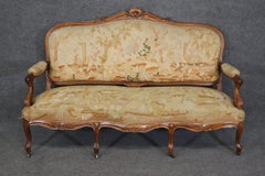 Gorgeous 19th Century French Carved Louis XV Needlepoint Upholstered Settee