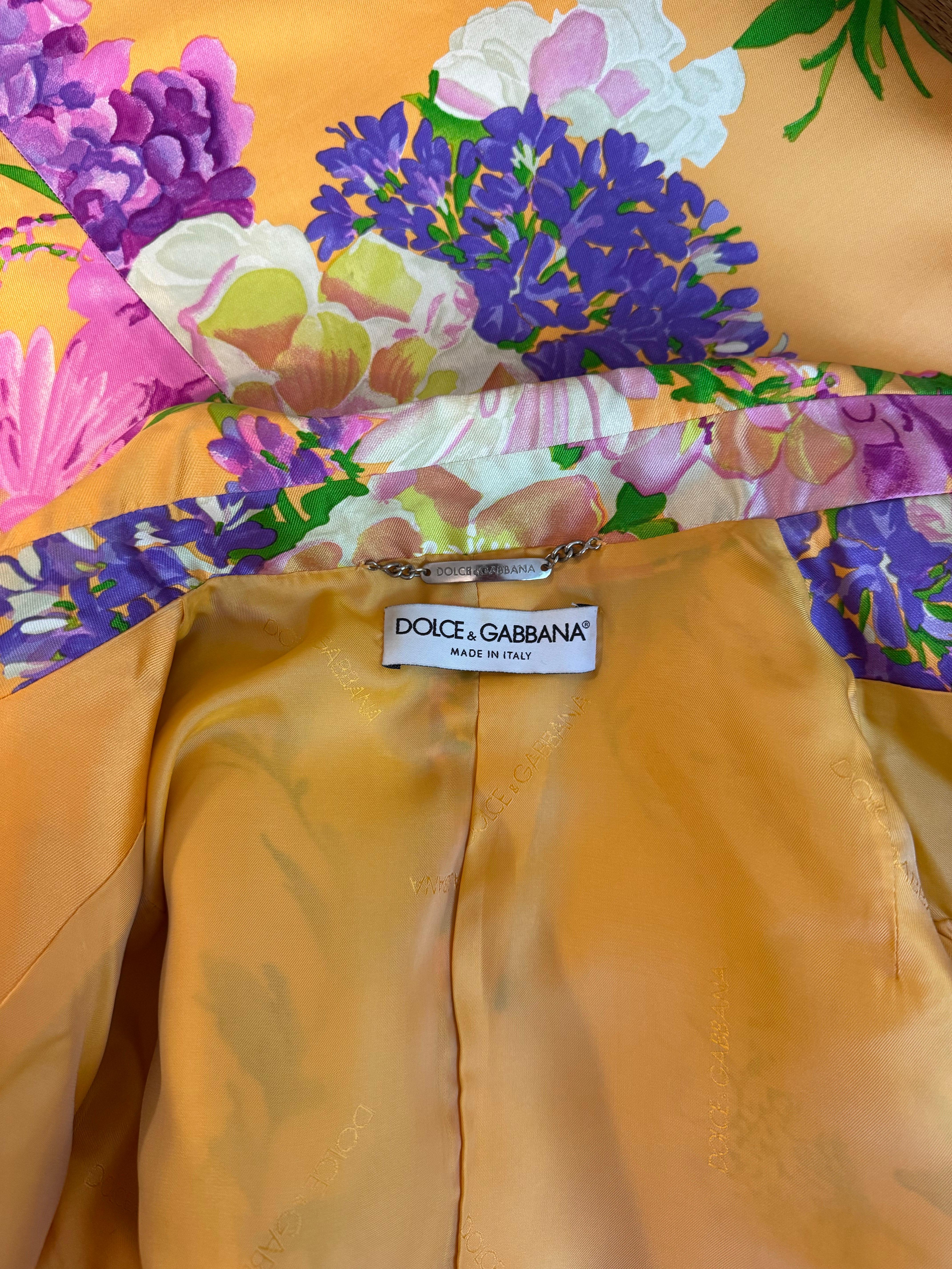 Precioso conjunto Dolce & Gabbana de los años 2000: el vestido y la chaqueta de sarga de seda en venta 8