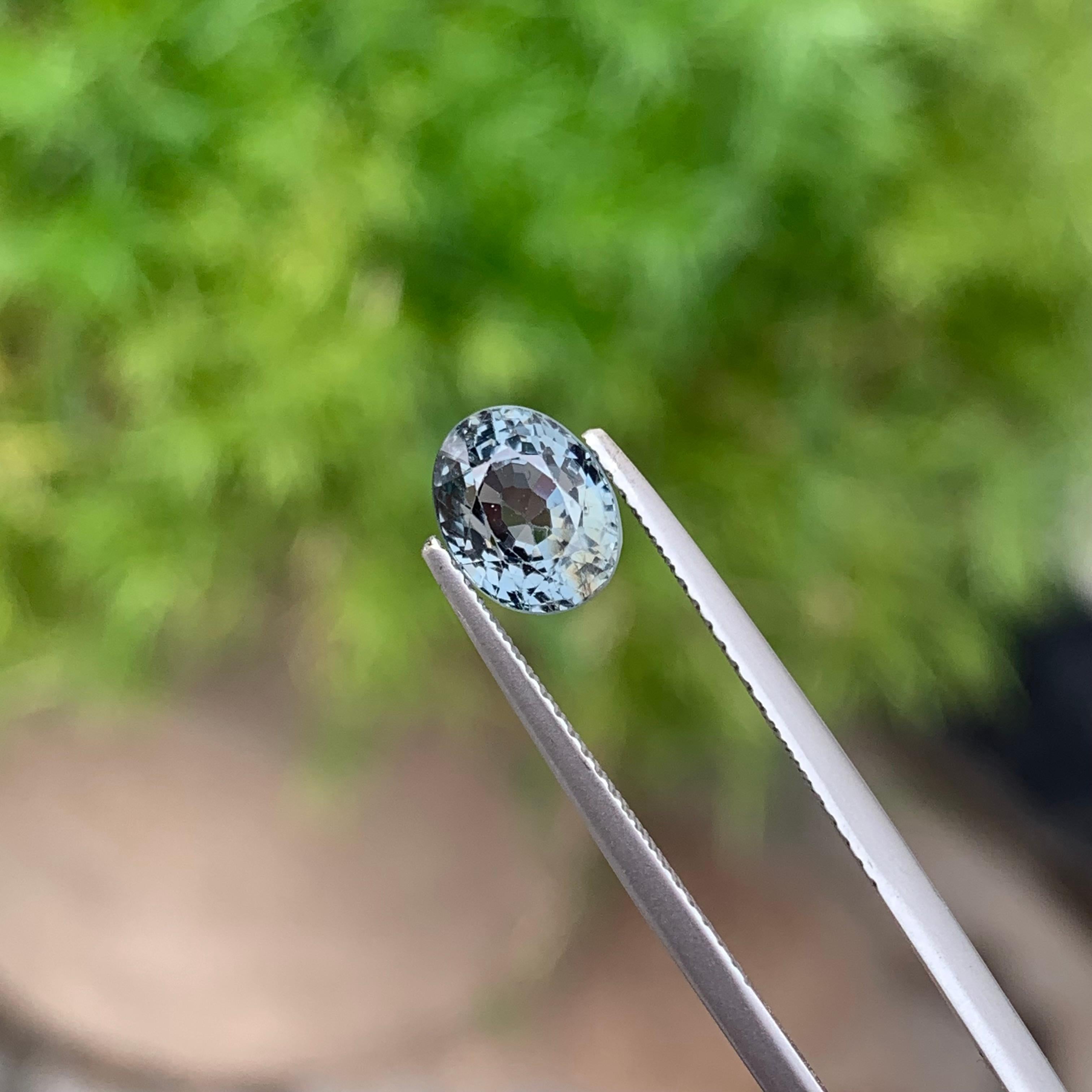Gorgeous 2.15 Carat Natural Loose Gray Spinel Oval Mixed Cut from Burma Mine For Sale 6