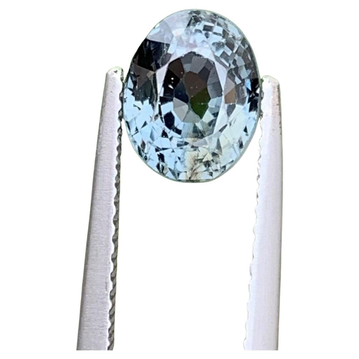 Gorgeous 2.15 Carat Natural Loose Gray Spinel Oval Mixed Cut from Burma Mine For Sale