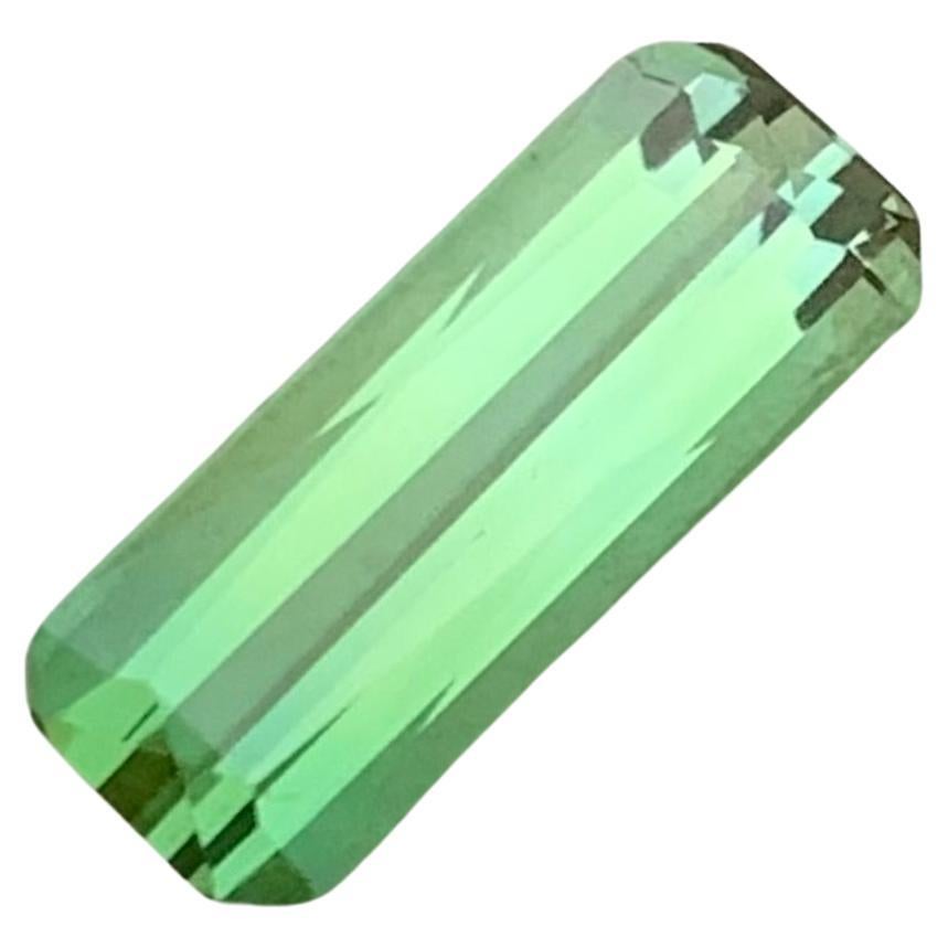 Gorgeous 2.25 Carats Natural Loose Mint Green Tourmaline Long Emerald Shape Gem For Sale