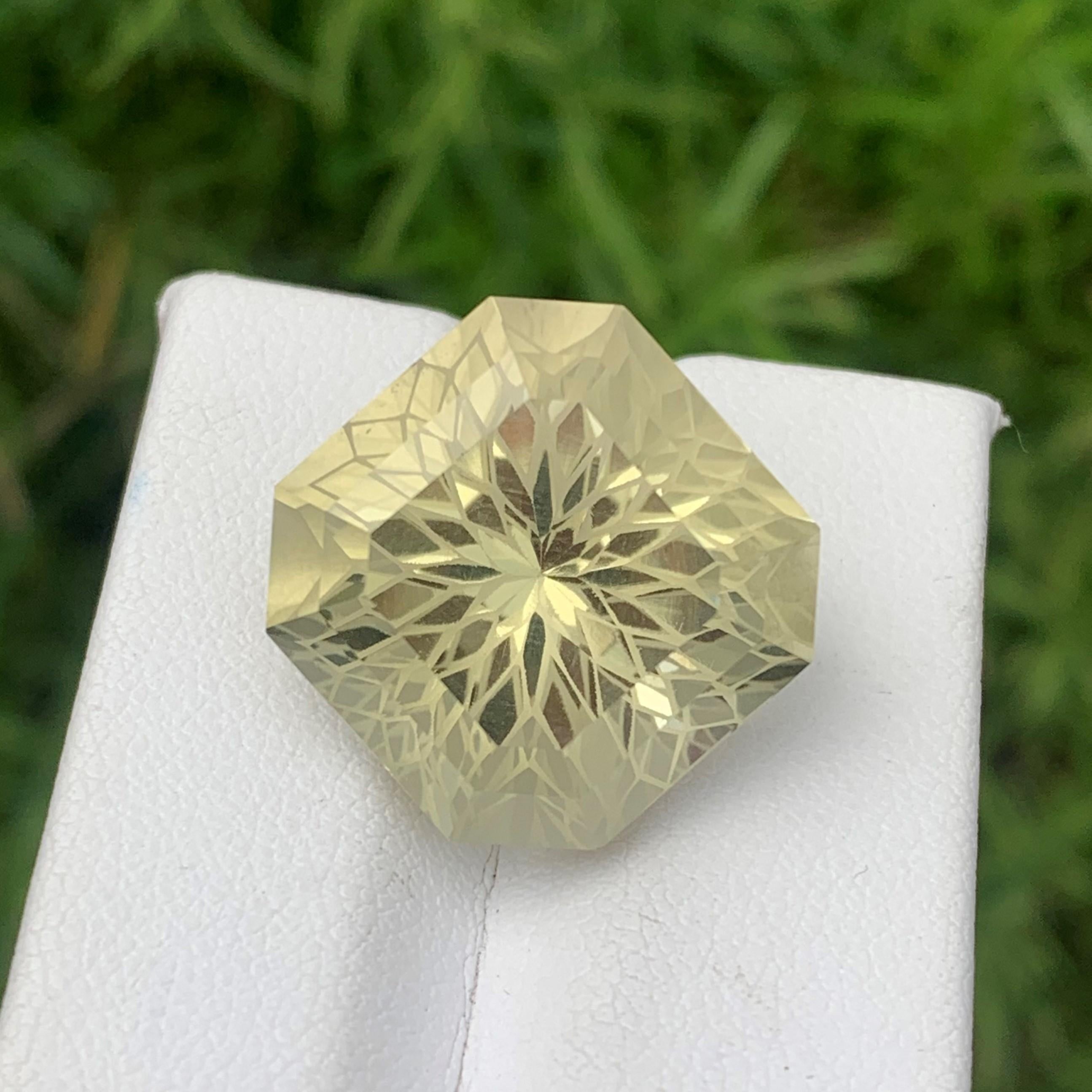 Faceted Citrine
Weight : 24 Carats
Dimensions : 17.4x17.3x13.9 Mm
Clarity : Eye Clean 
Origin : Brazil
Color: Yellow
Shape: Square
Cut: Flower Facet
Certificate: On Demand
Month: November
.
The Many Healing Properties of Citrine
Increase Optimism,