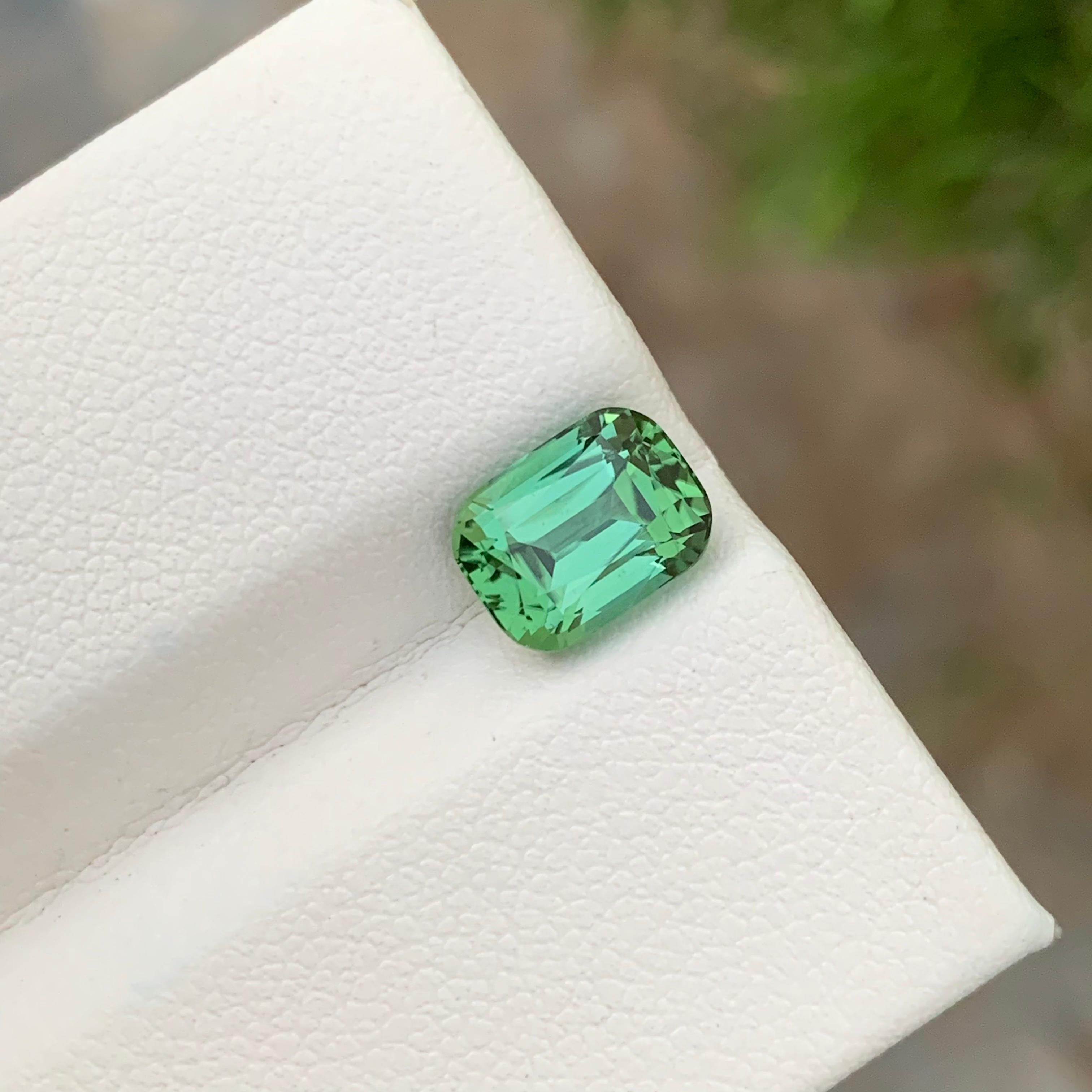 Magnifique tourmaline vert menthe naturelle non sertie de 2,50 carats avec abat-jour lagon  en vente 4