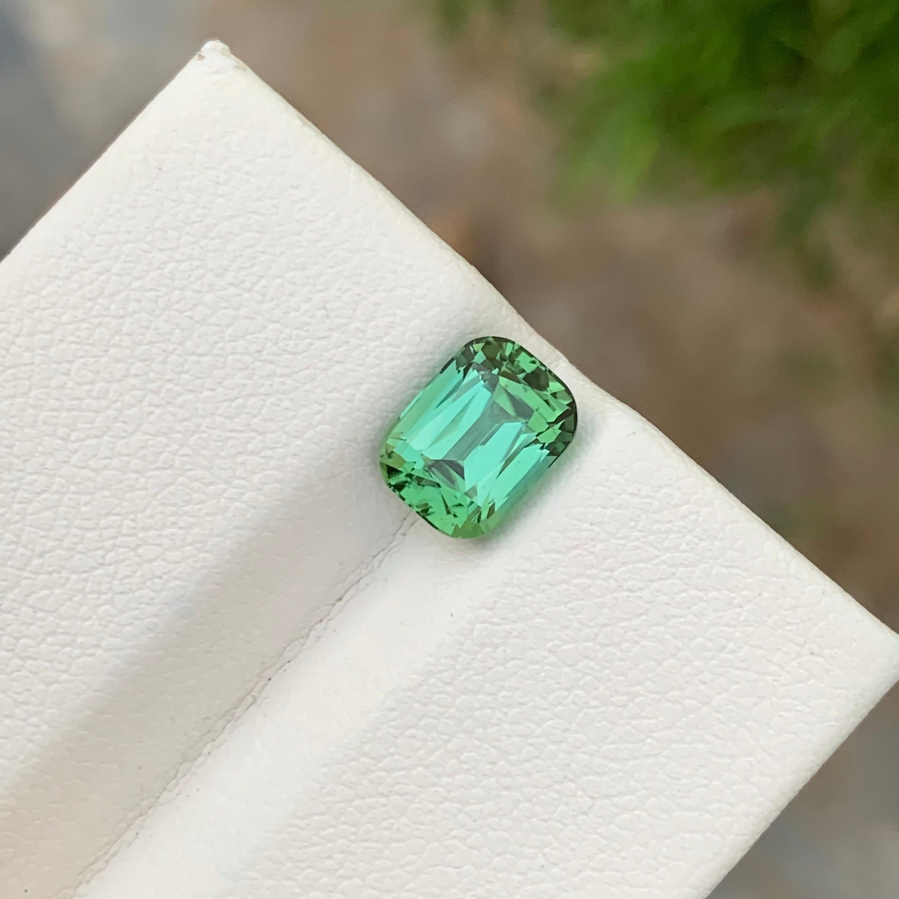 Magnifique tourmaline vert menthe naturelle non sertie de 2,50 carats avec abat-jour lagon  en vente 6