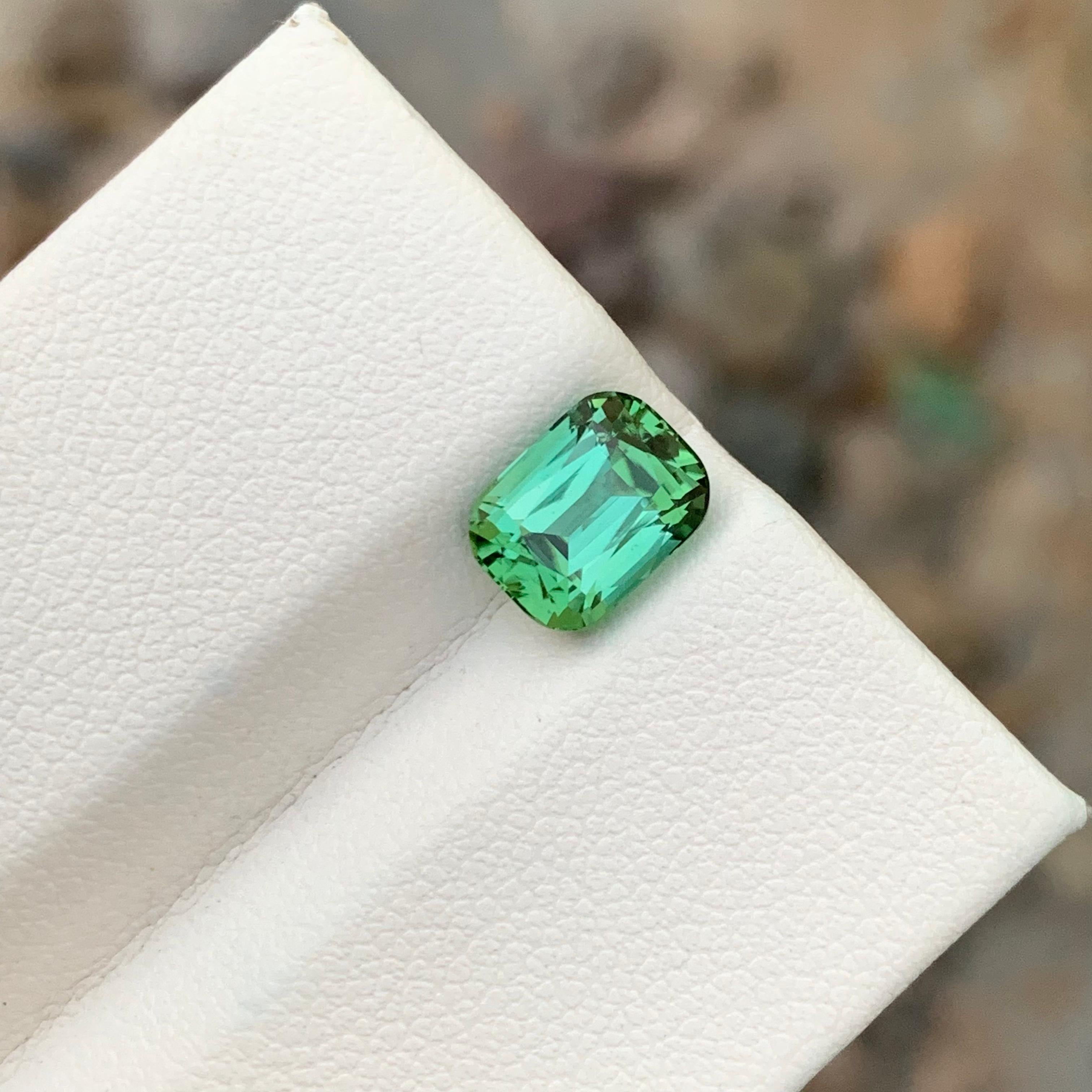 Magnifique tourmaline vert menthe naturelle non sertie de 2,50 carats avec abat-jour lagon  en vente 7