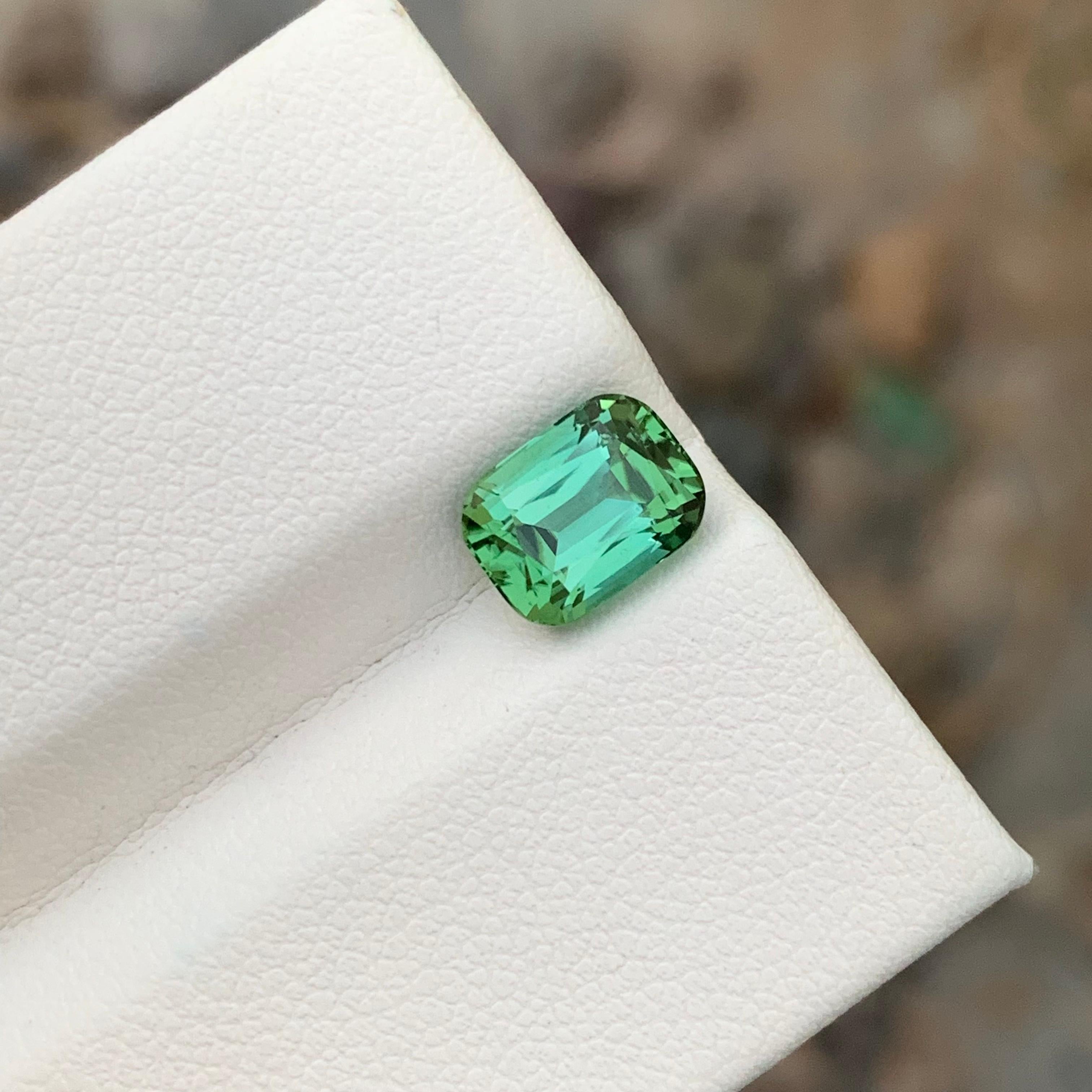 Magnifique tourmaline vert menthe naturelle non sertie de 2,50 carats avec abat-jour lagon  en vente 9