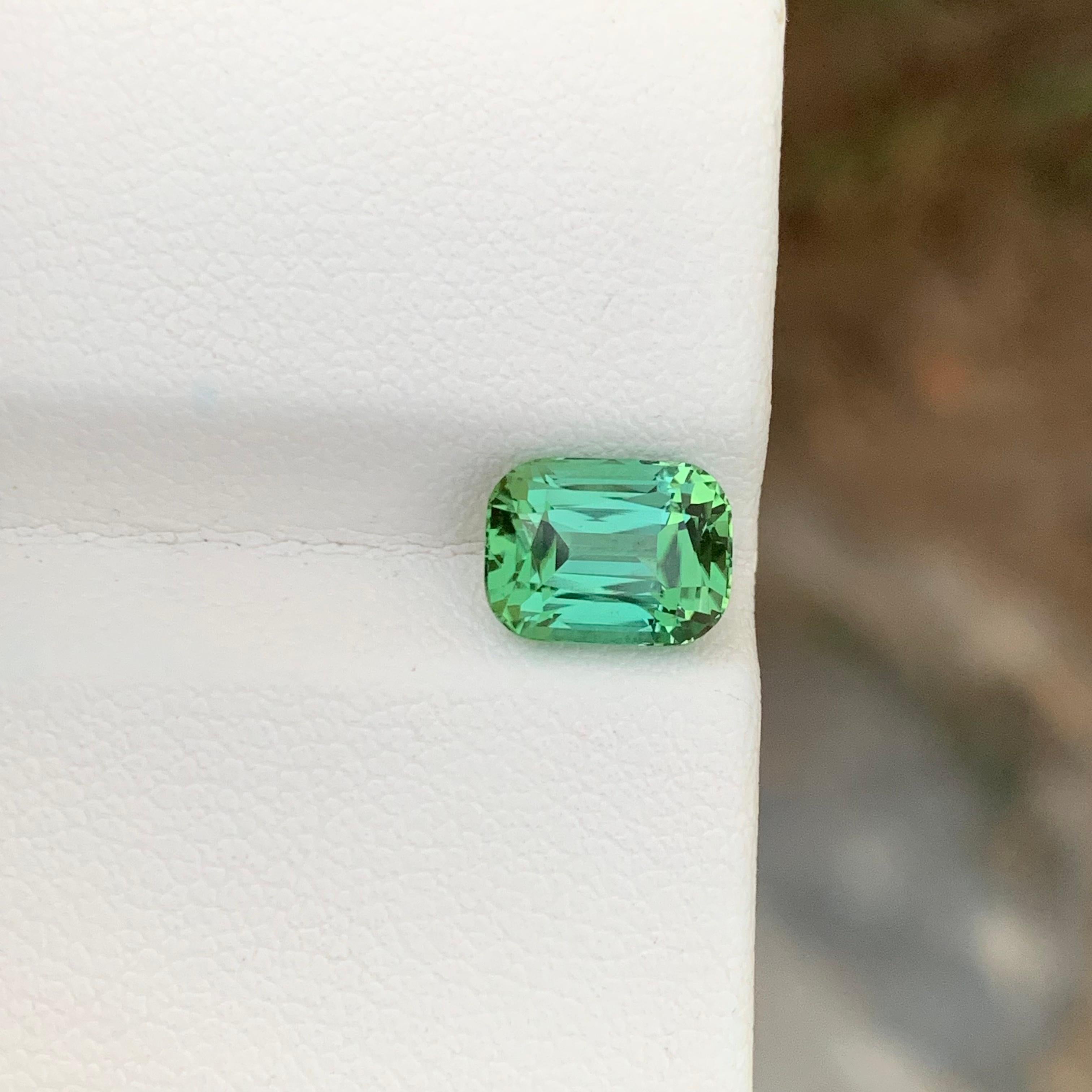 Cushion Cut Gorgeous 2.50 Carats Natural Loose Mintgreen Tourmaline With Lagoon Shade  For Sale