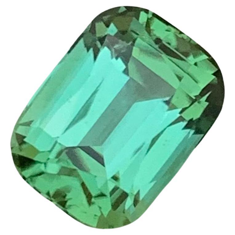 Magnifique tourmaline vert menthe naturelle non sertie de 2,50 carats avec abat-jour lagon  en vente