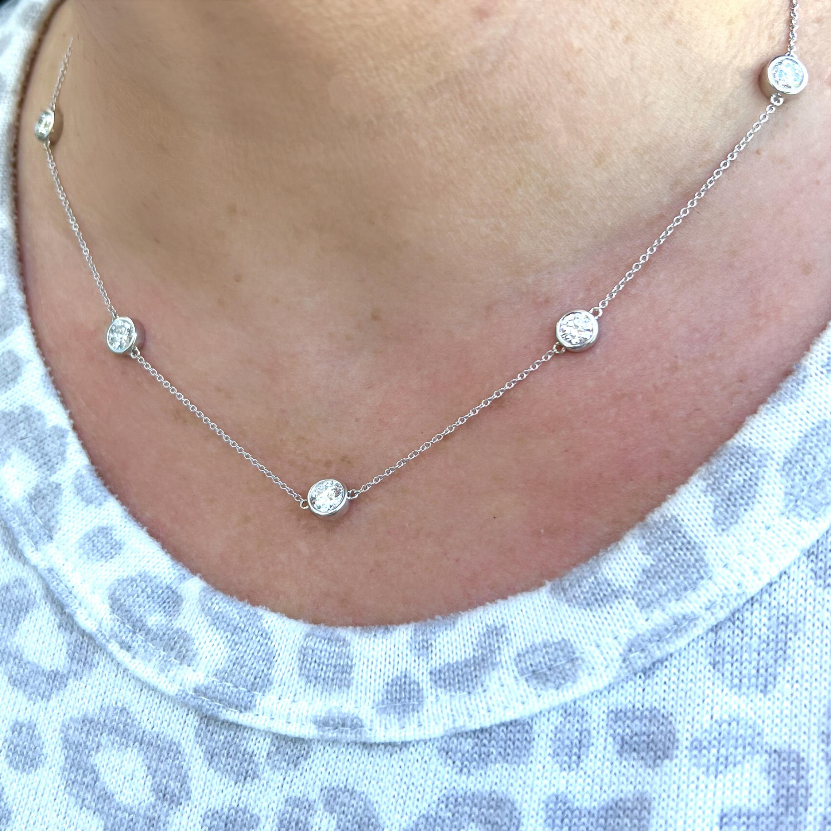 Wunderschöne 2,65 Karat 18kt Weißgold Diamanten pro Yard Halskette Damen