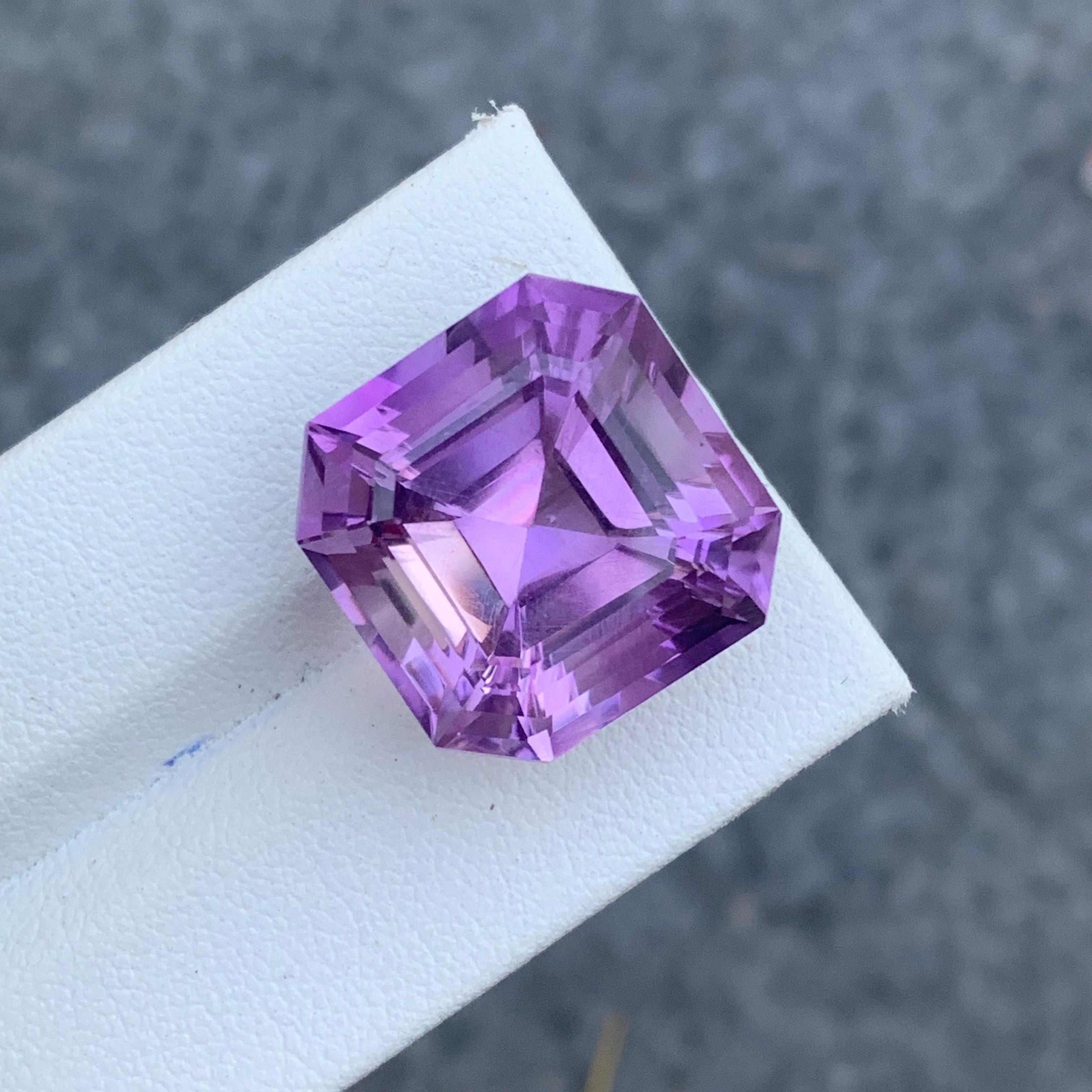 Gorgeous 27.60 Carat Natural Loose Purple Amethyst Asscher Cut Gemstone for Sell For Sale 5