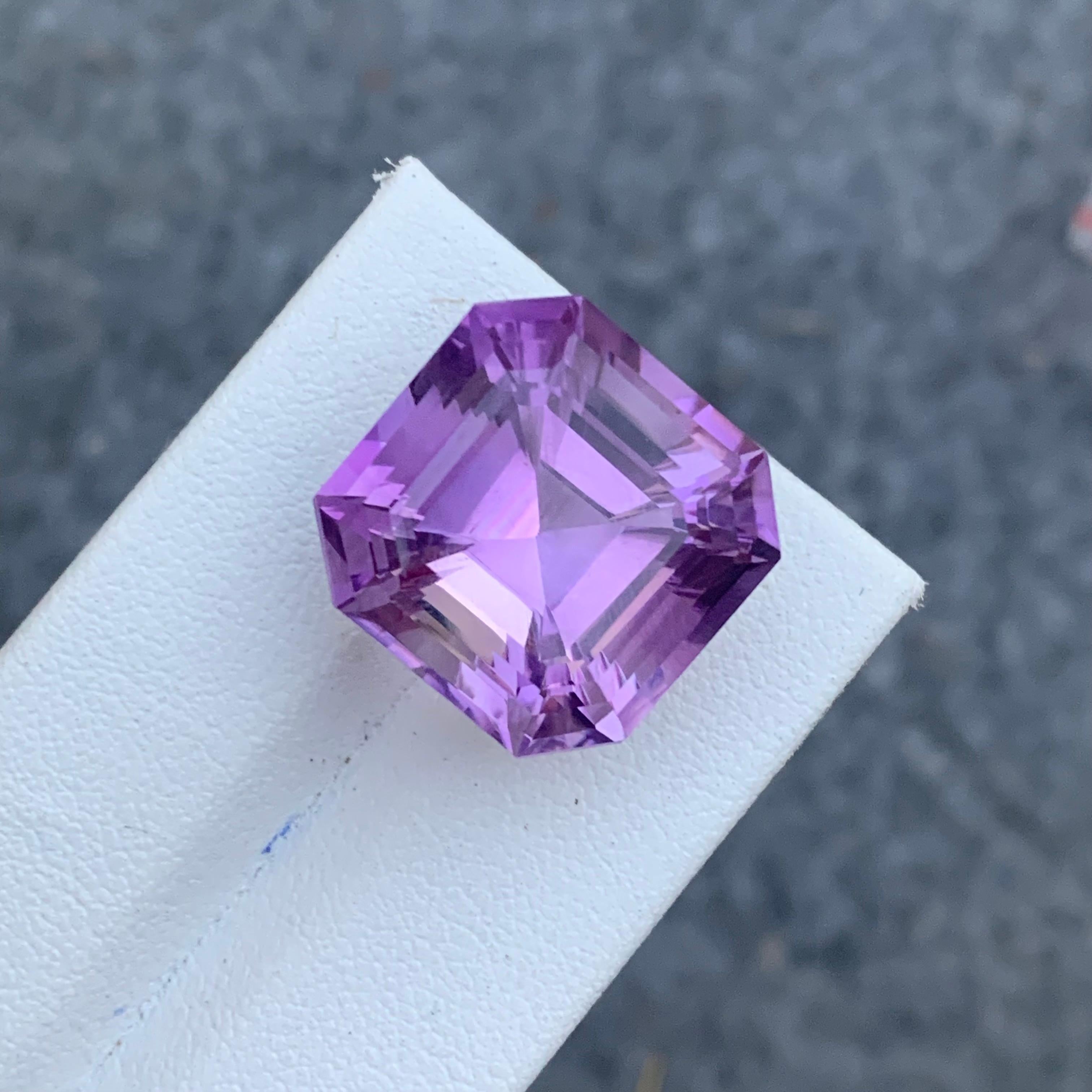 Gorgeous 27.60 Carat Natural Loose Purple Amethyst Asscher Cut Gemstone for Sell For Sale 6