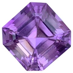 Vintage Gorgeous 27.60 Carat Natural Loose Purple Amethyst Asscher Cut Gemstone for Sell