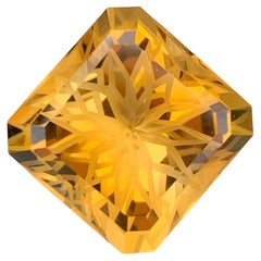 Gorgeous 27.75 Carats Loose Citrine Deep Yellow Flower Cut