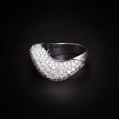 Gorgeous 3.00 Carats Ruby & Pavé F/VS1 Diamonds Cocktail Ring in 18K White Gold