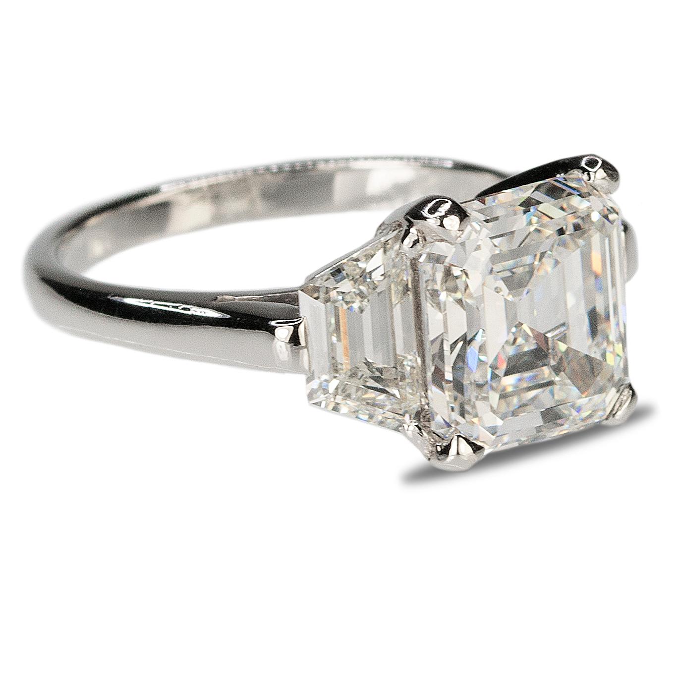 4 carat asscher cut diamond ring