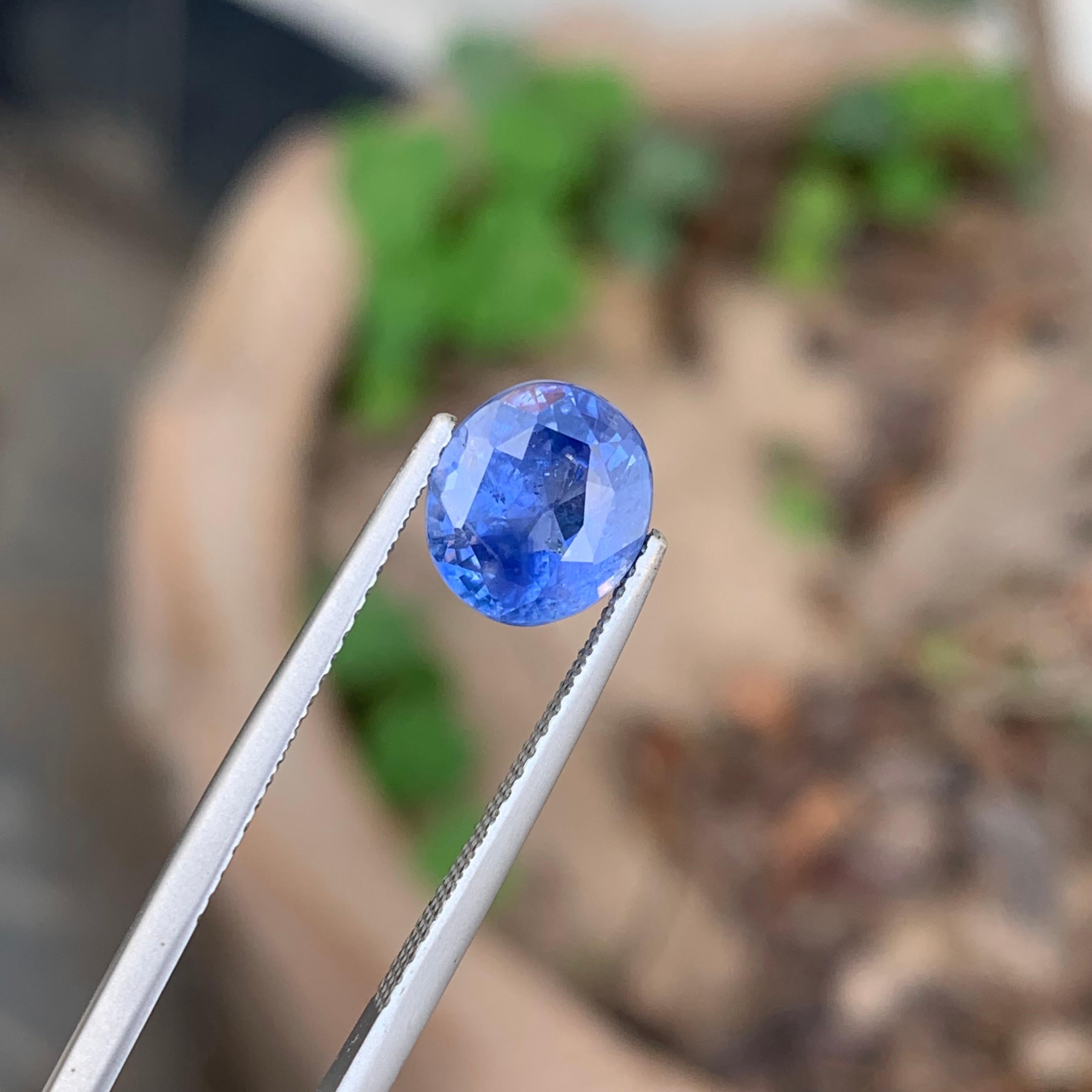 Oval Cut Gorgeous 3.10 Carat SI Loose Natural Blue Sapphire Gem Oval Shape for Ring