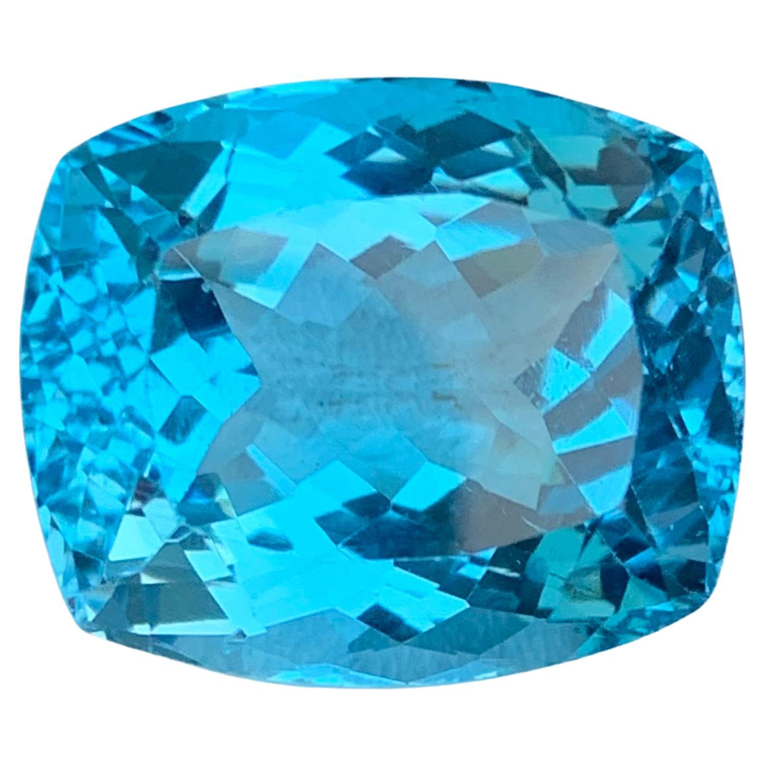 Gorgeous 31.10 Carat Loose Blue Topaz from Brazil Long Cushion Cut for Jewelry