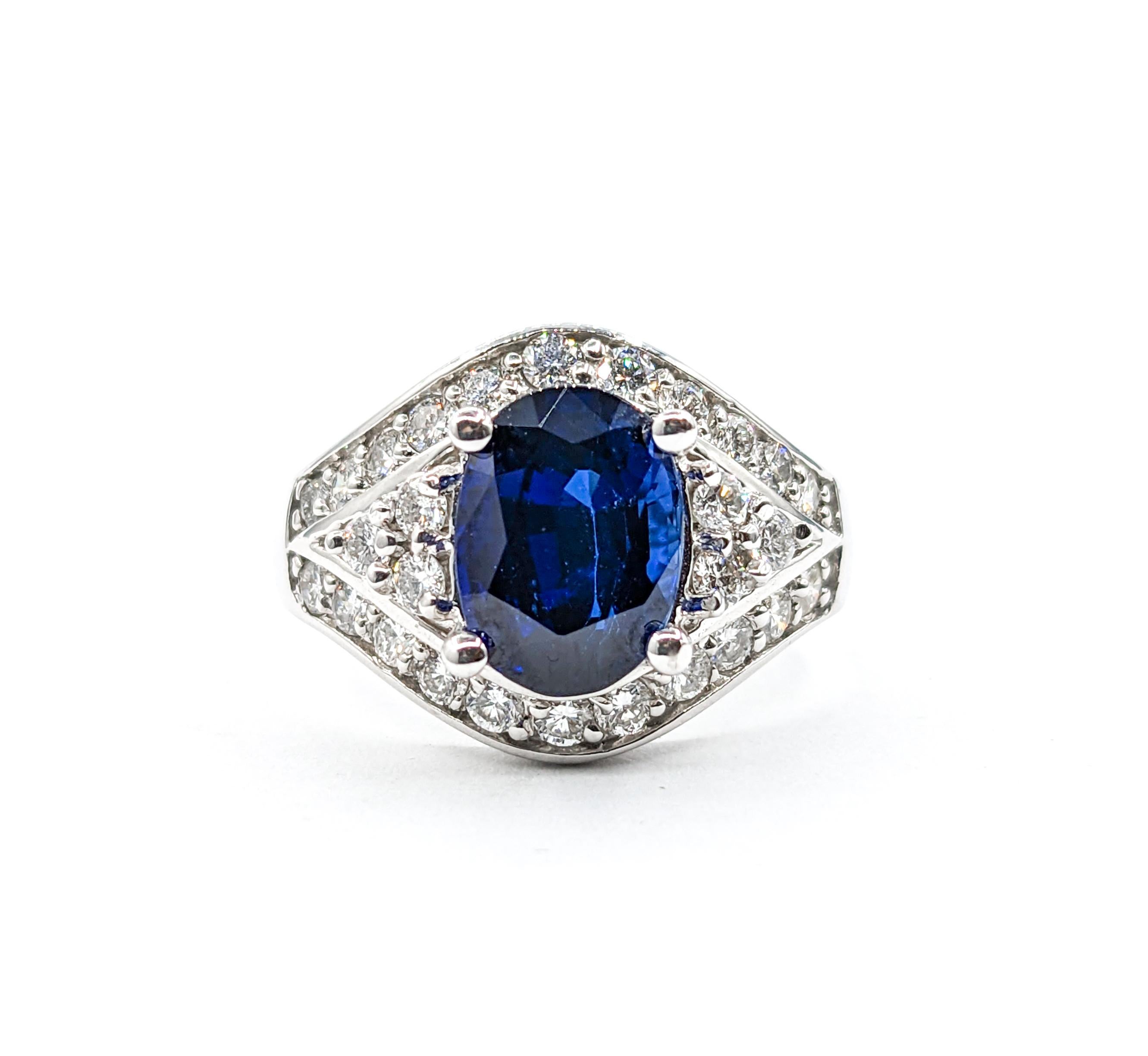 Gorgeous 3.24ct Sapphire & .87ctw Diamond Ring  For Sale 6