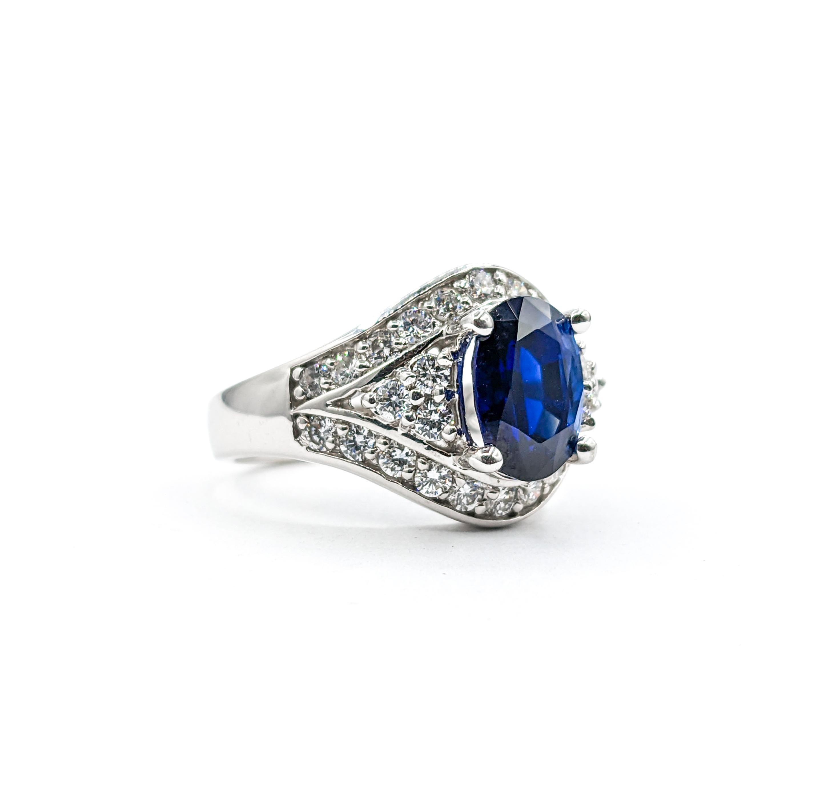 Gorgeous 3.24ct Sapphire & .87ctw Diamond Ring  For Sale 1
