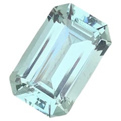 Used Gorgeous 3.30 Carat Natural Light Blue Aquamarine Emerald Cut March Birthstone