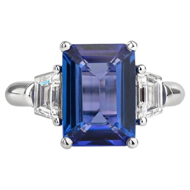 Gorgeous 3.49ct Tanzanite VVS Ring & 20.62ct Diamonds VVS/RW In 18K Gold
