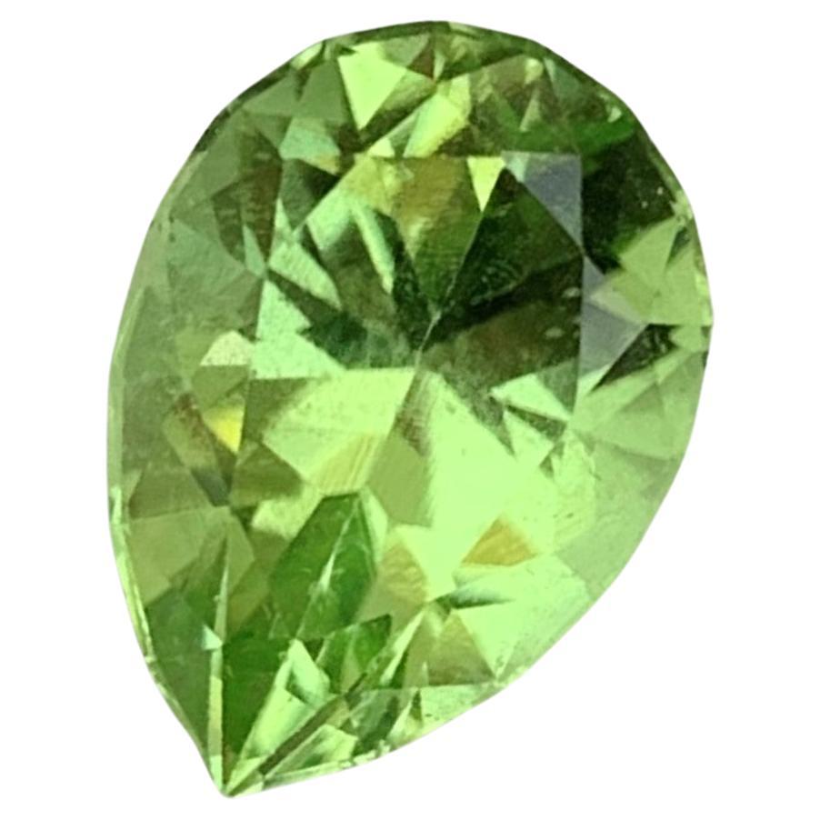Gorgeous 3.50 Carat Loose Light Green Peridot Pear Shape from Pakistan For Sale