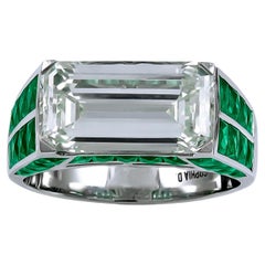 Sophia D. 3.58 Carat Baguette Diamond Center Art Deco Platinum Ring